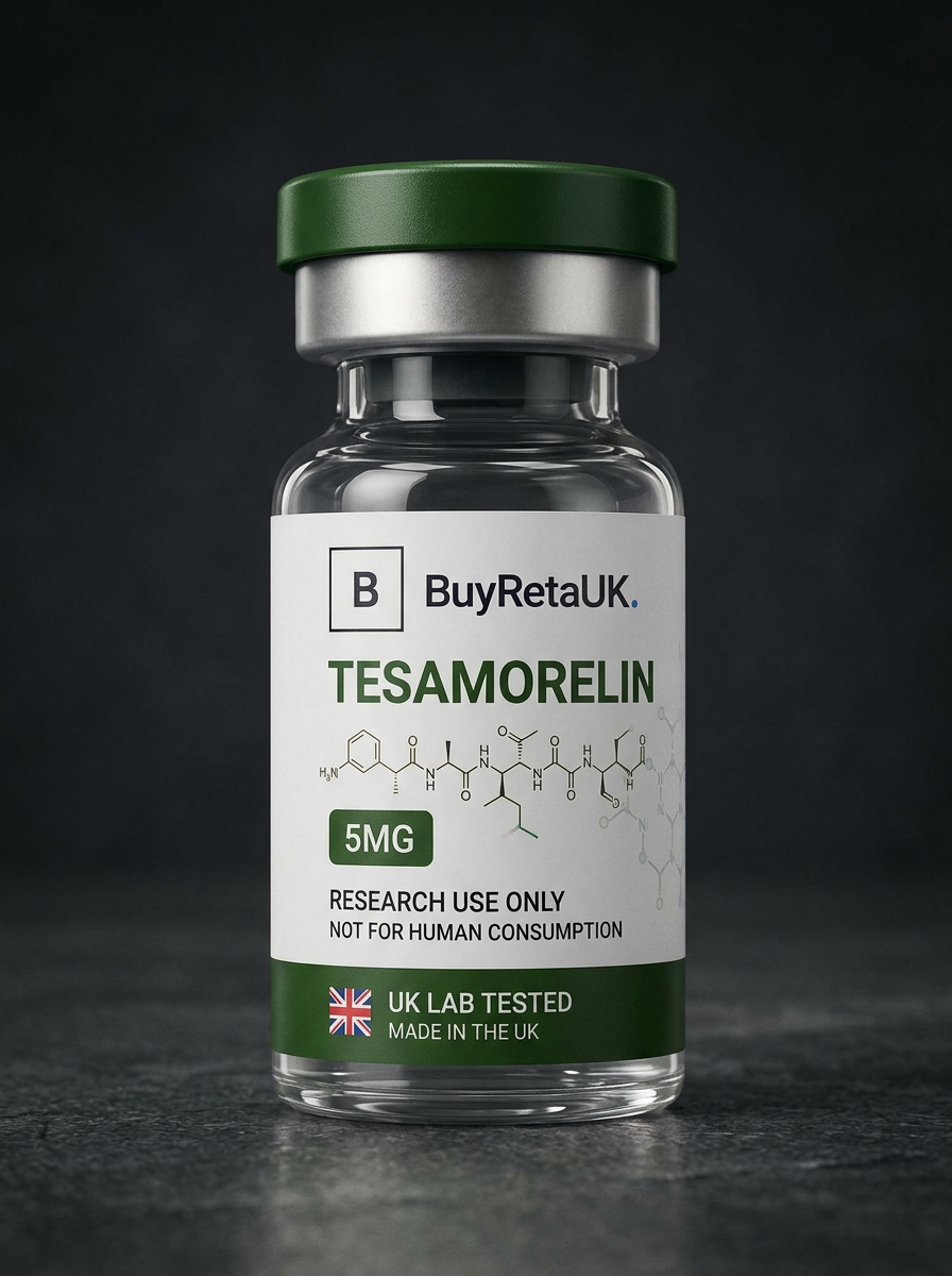 Tesamorelin research peptide vial