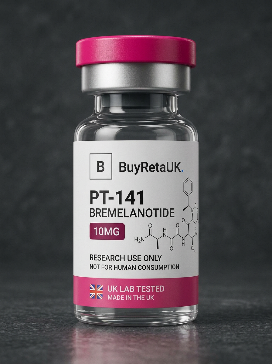 PT-141 (Bremelanotide) research peptide vial